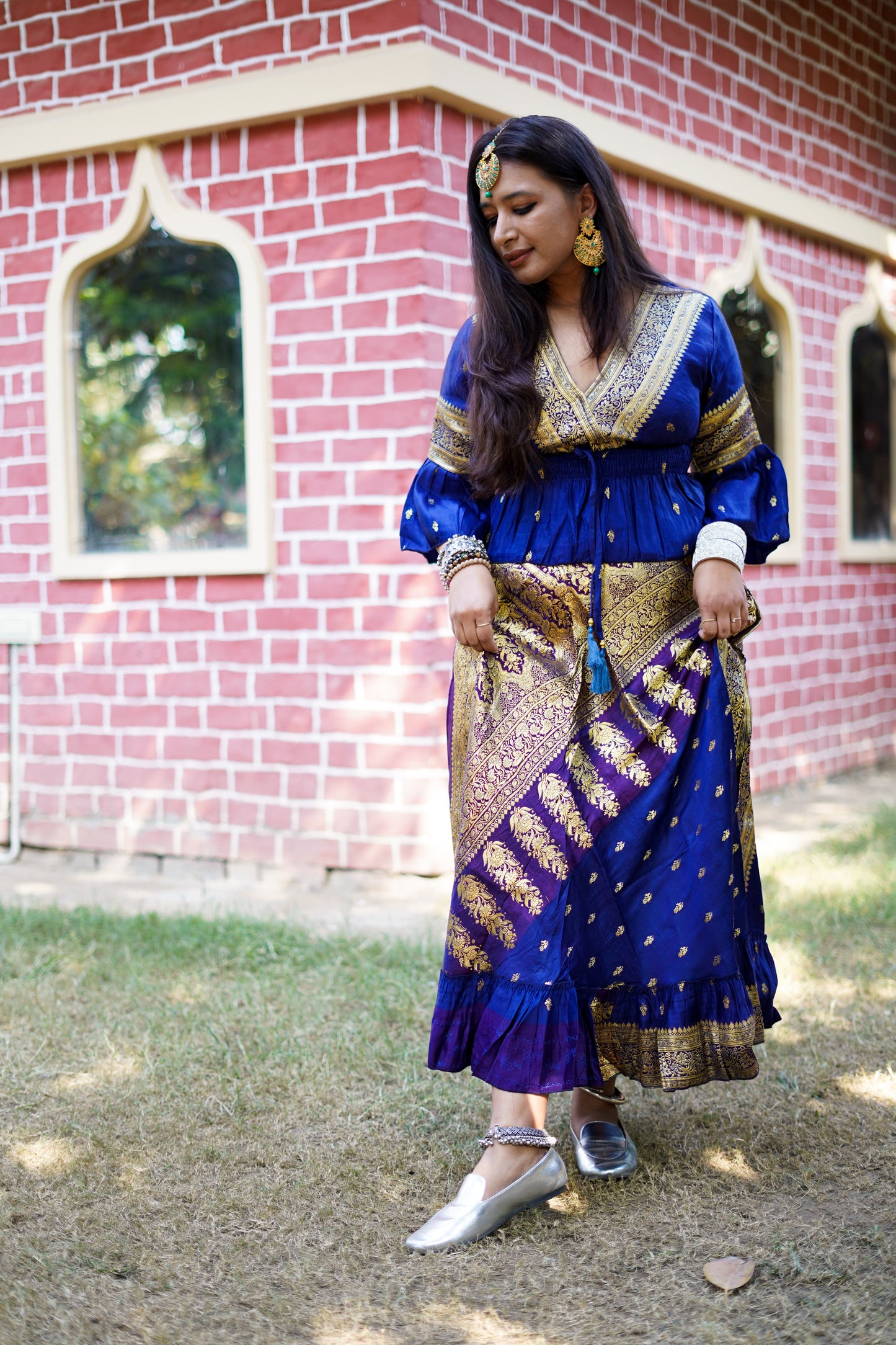 Brocade Skirt co-ords - Royal Blue