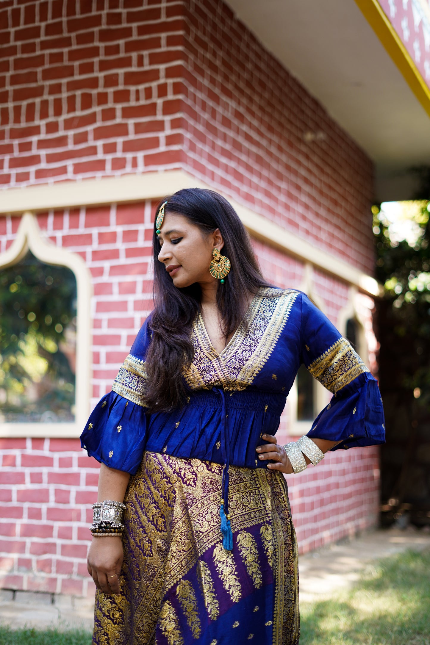 Brocade Skirt co-ords - Royal Blue