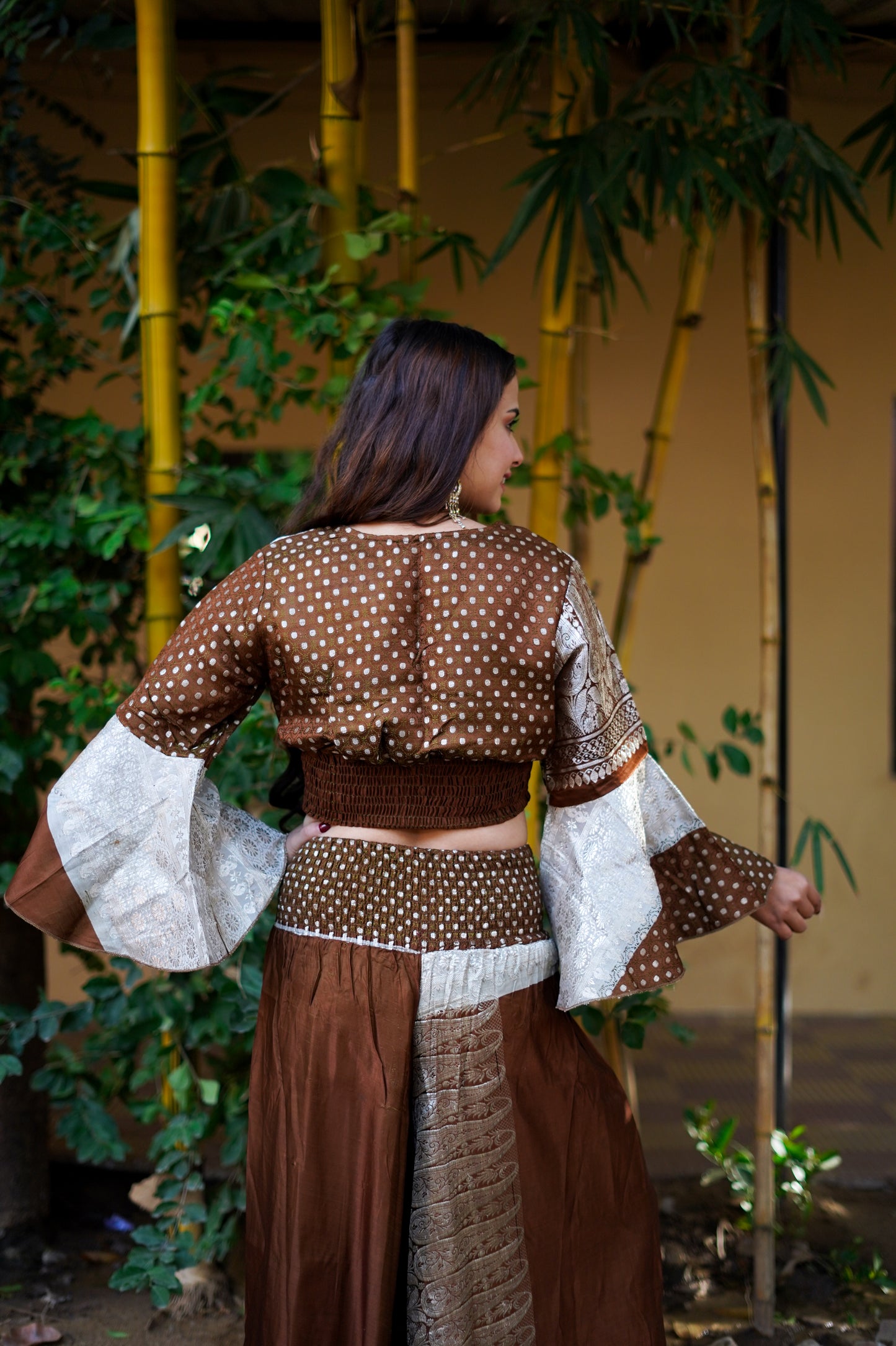 Brocade co-ords - Brown & Silver