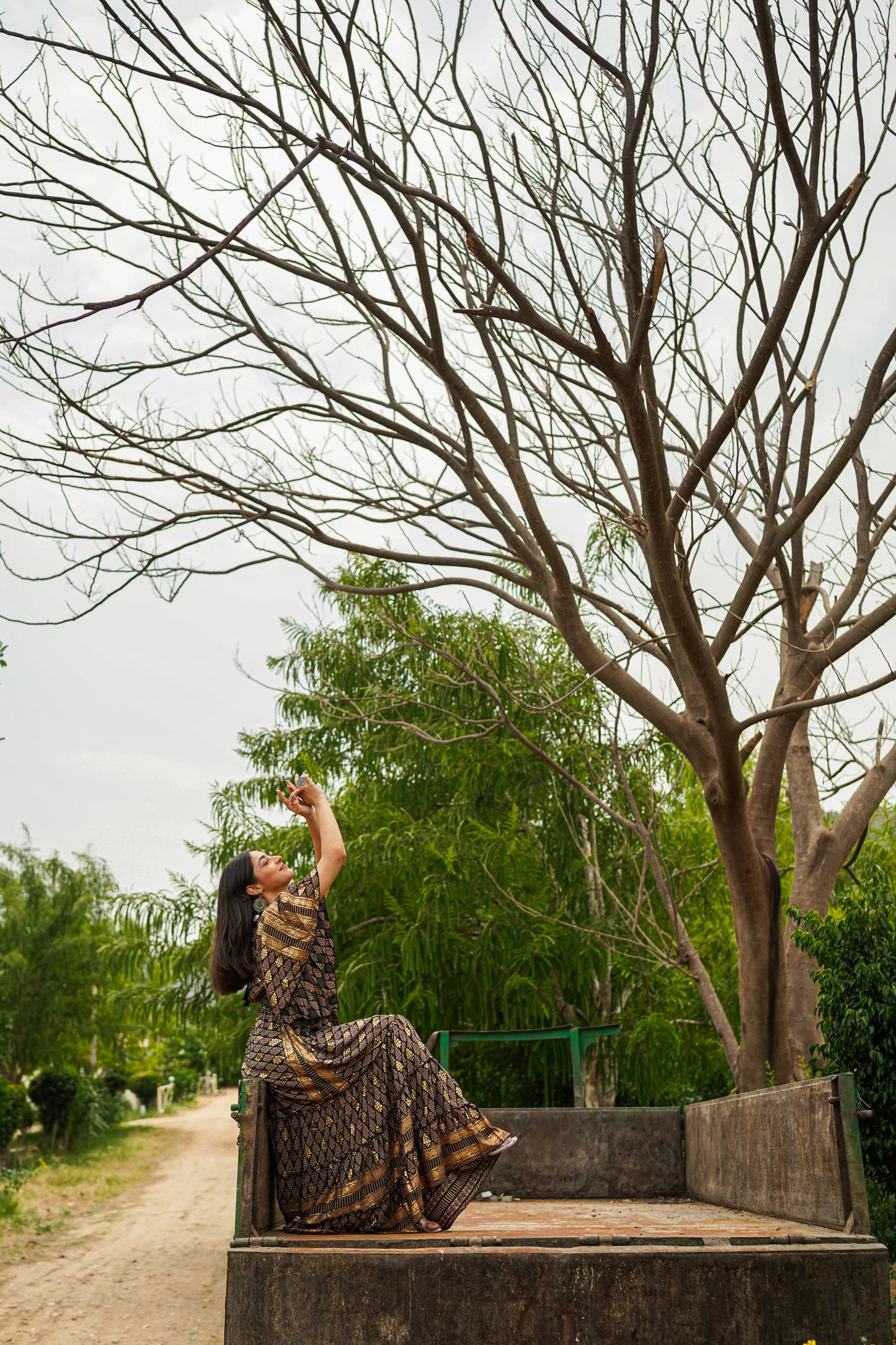 Black & Golden Long String Dress