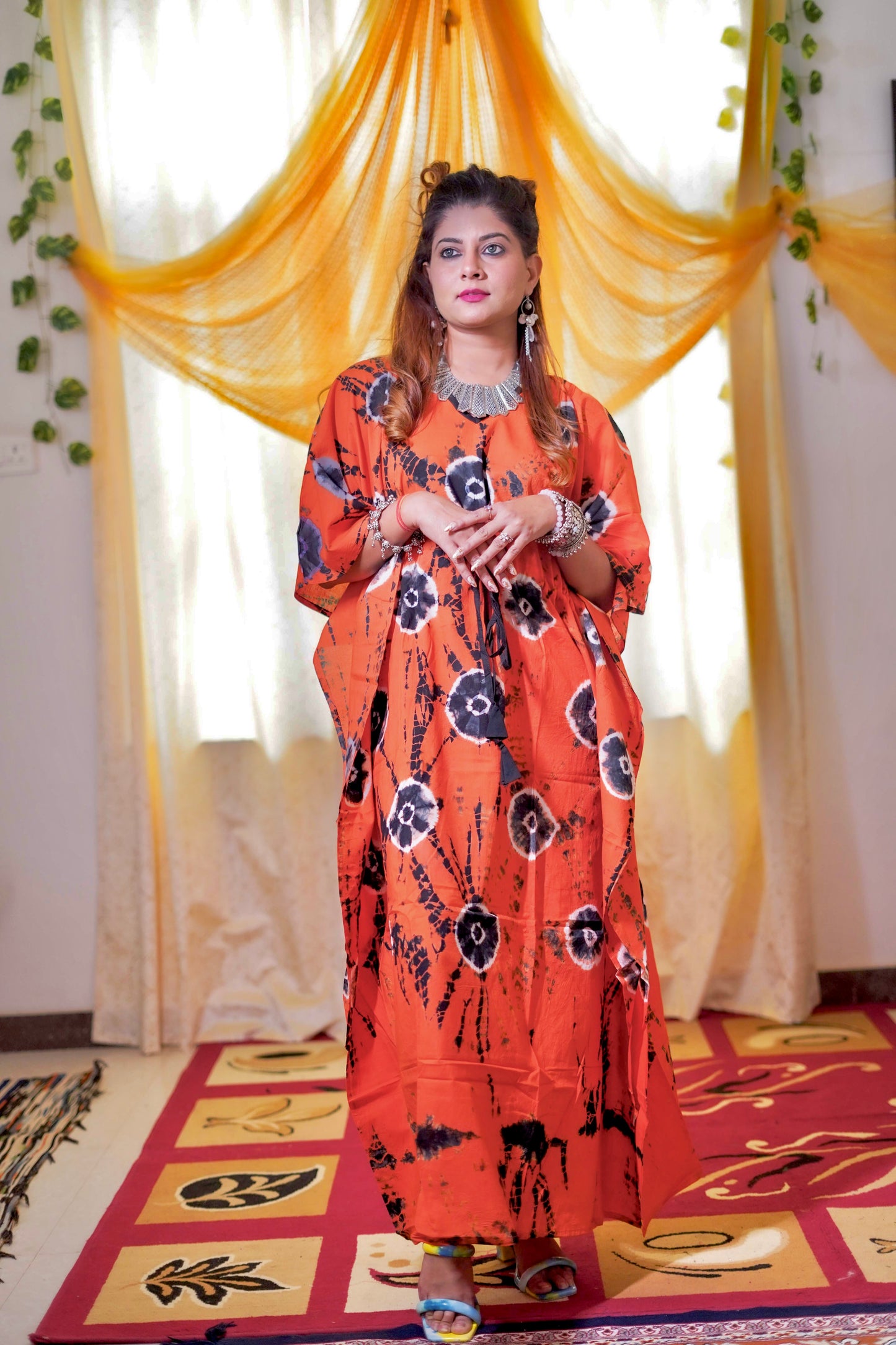 Cotton orange Kaftan