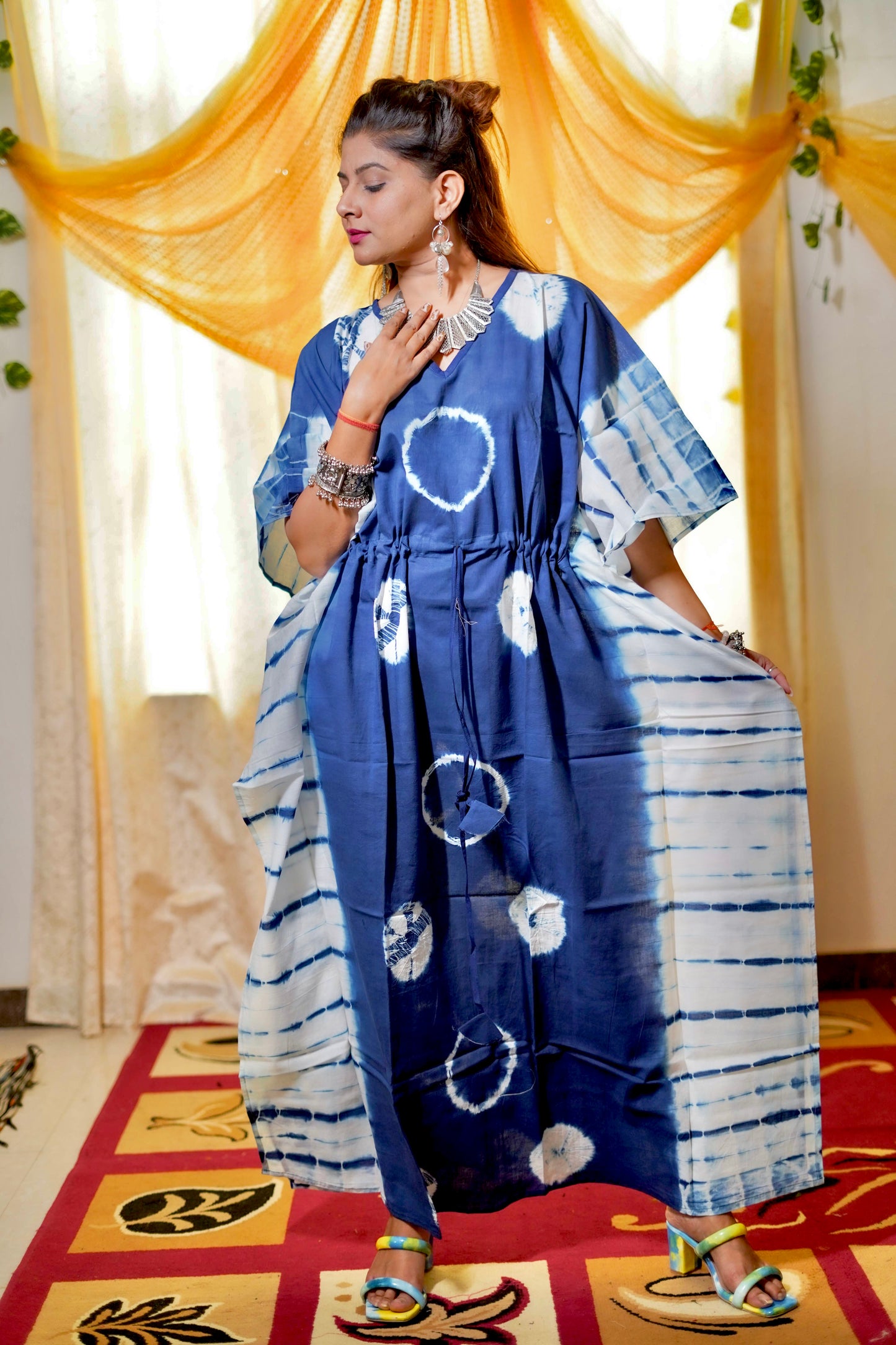 Indigo Blue Cotton Kaftan