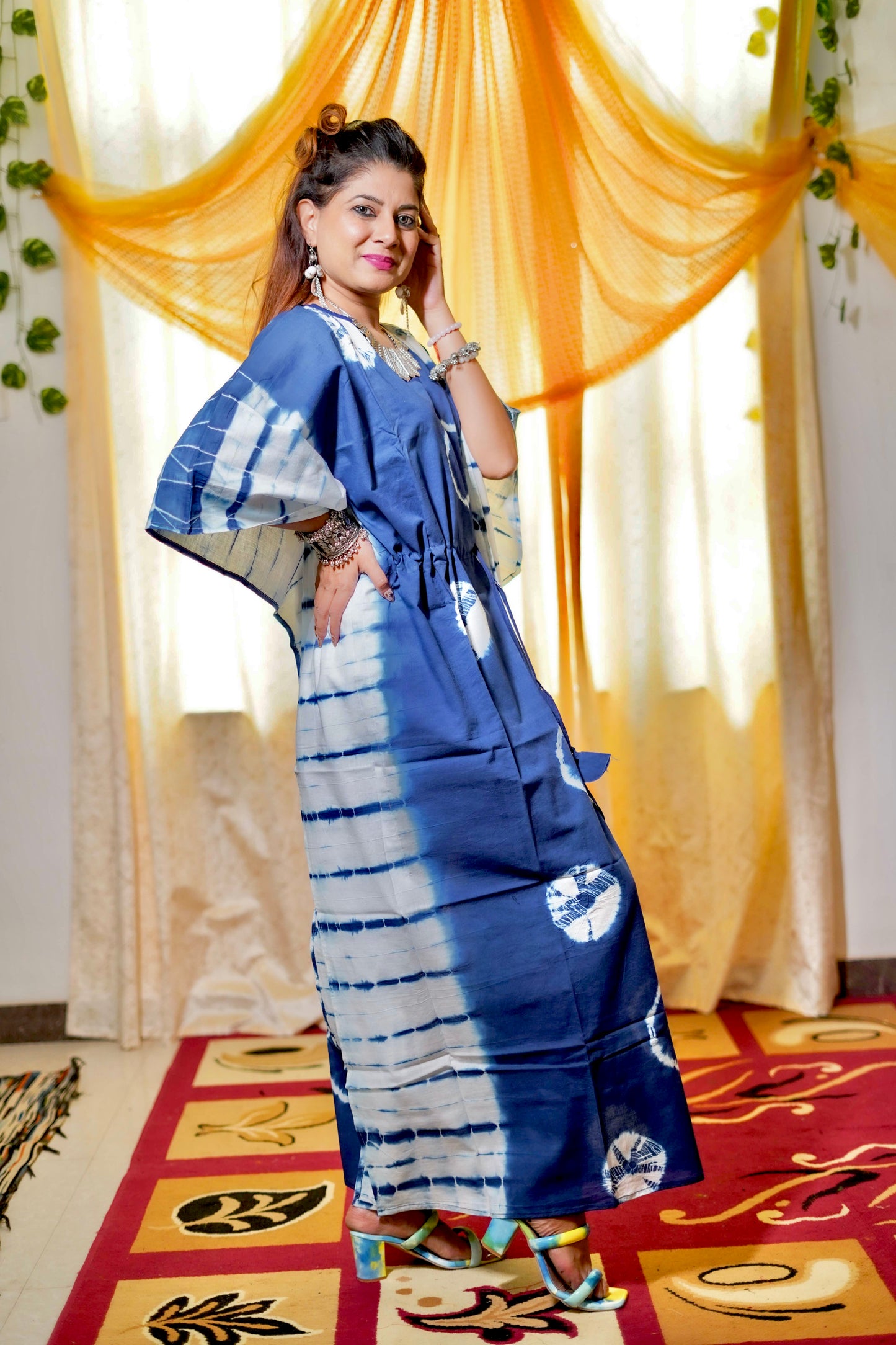 Indigo Blue Cotton Kaftan