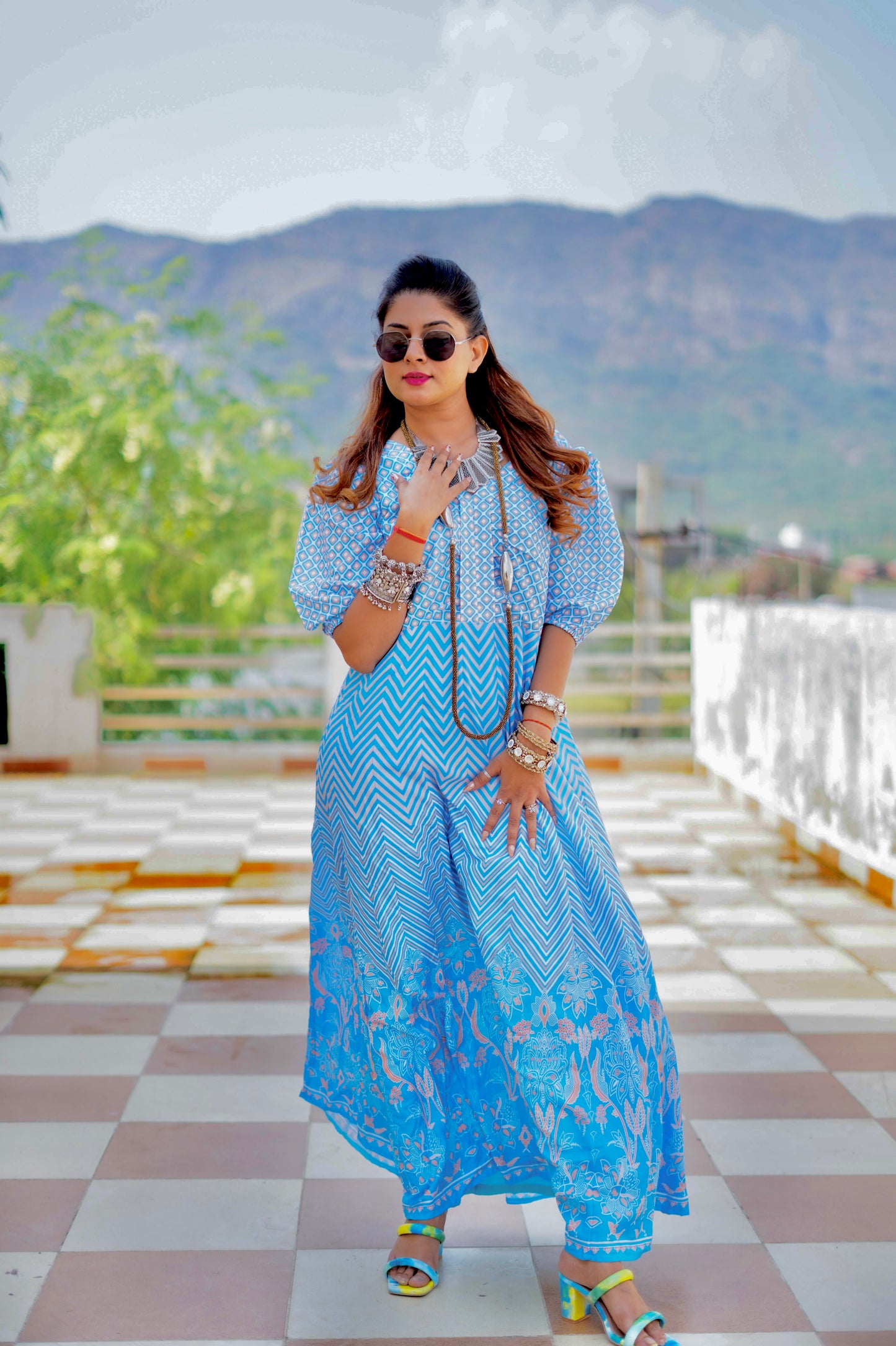 Sky Blue Long Dress