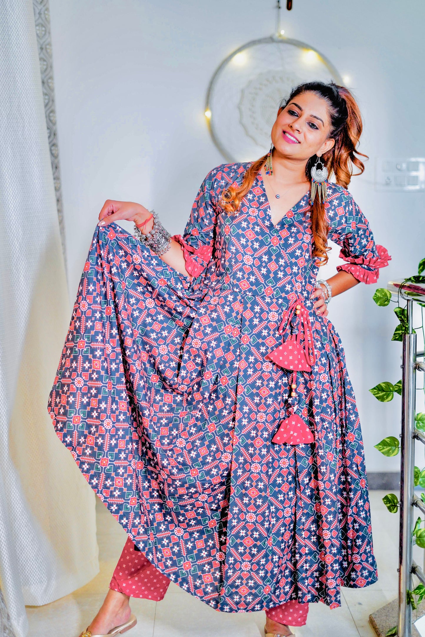 Ajrakh Print Full Flair Anarkali