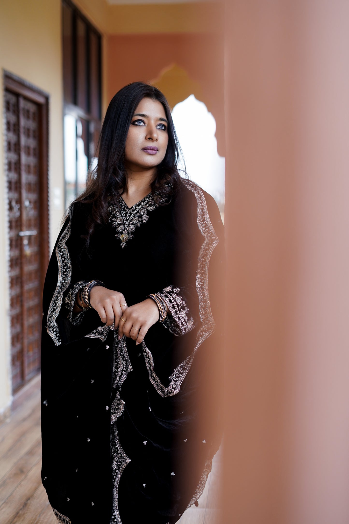 Elegant Black Velvet Salwar Suit