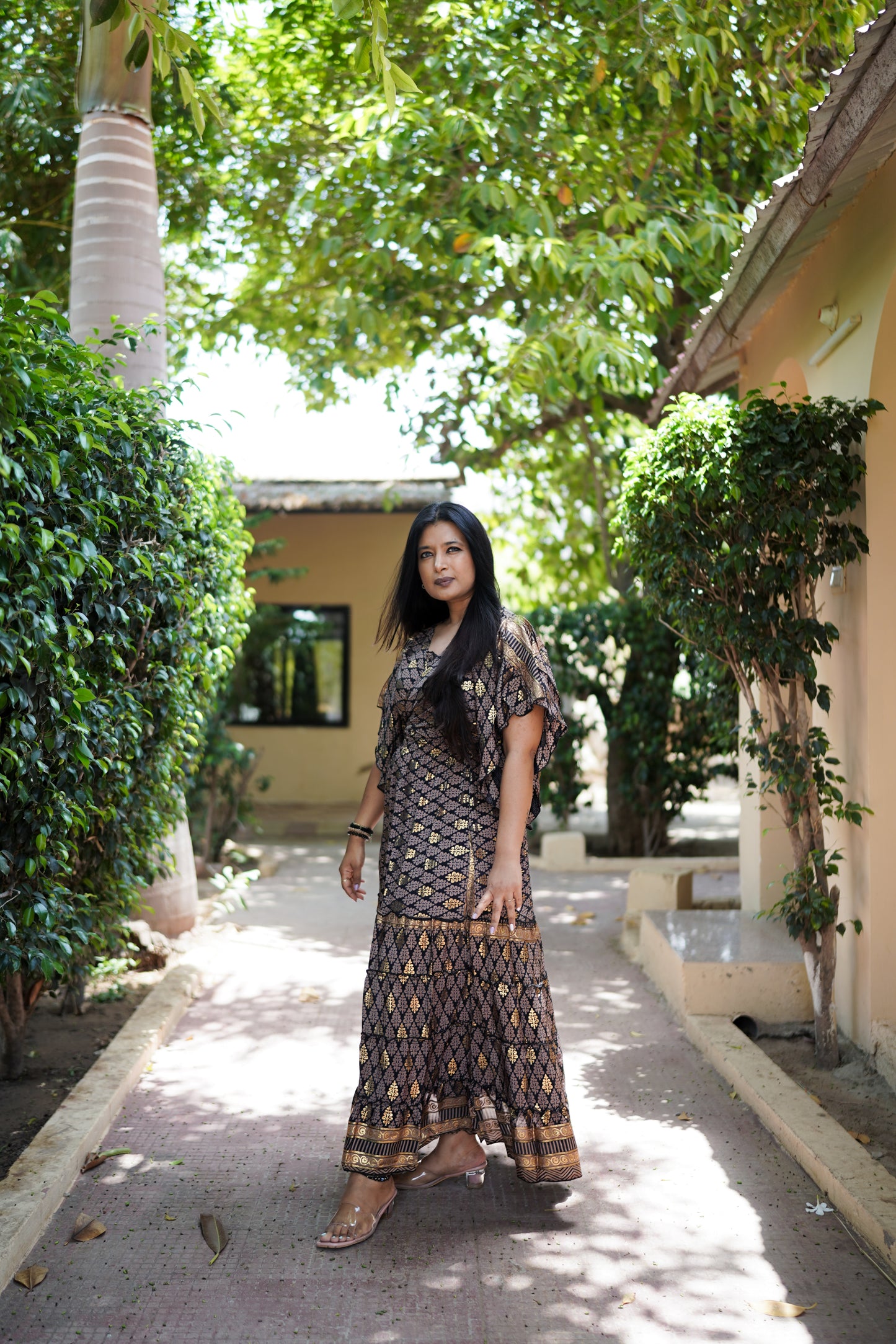 Black & Golden Long Dress