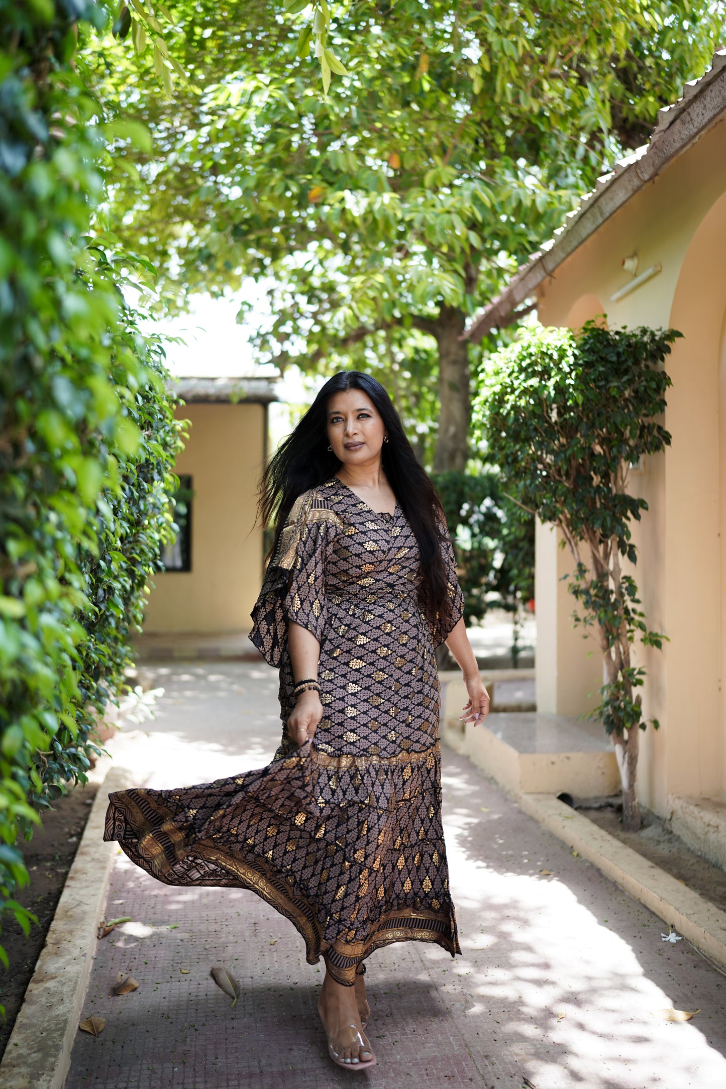 Black & Golden Long Dress