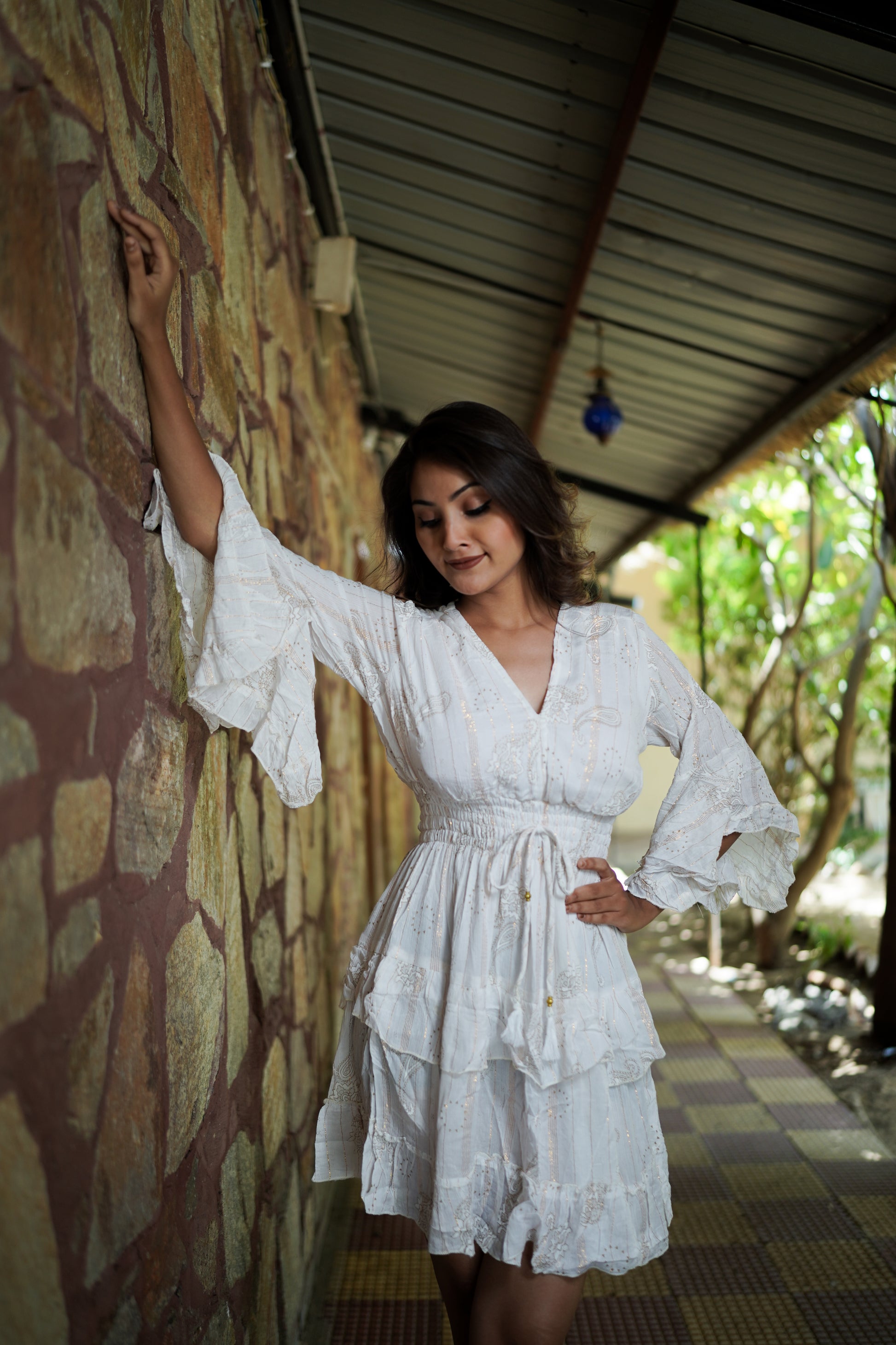 White Short Summer Dress - Main Image