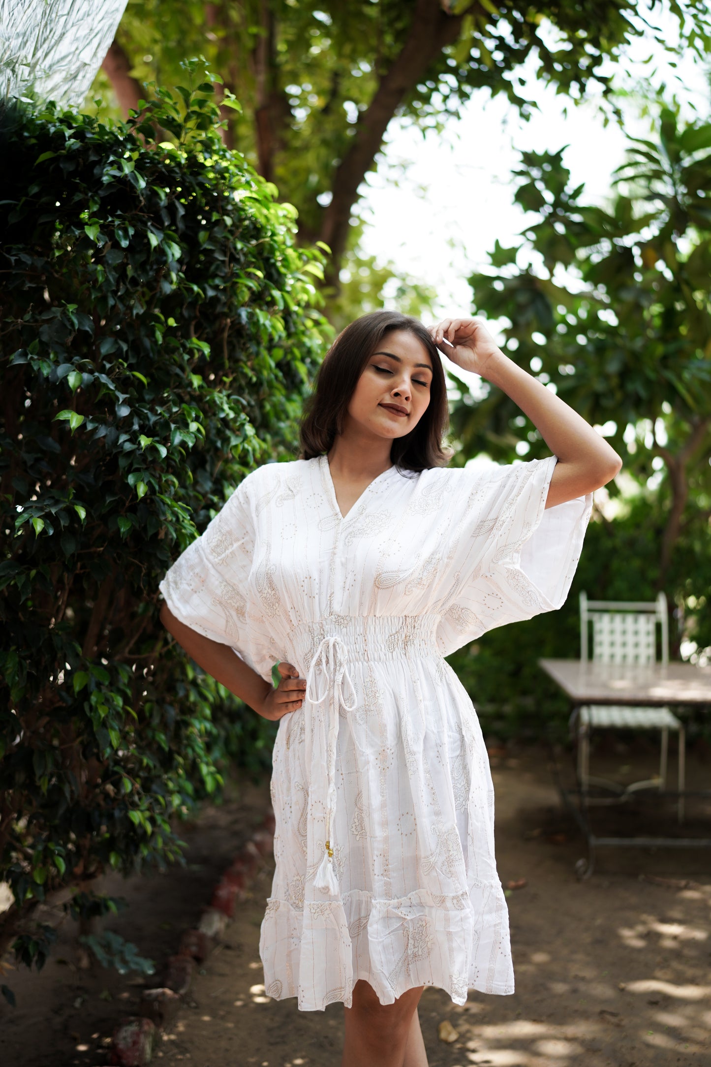 Exotic White Short Summer Dress