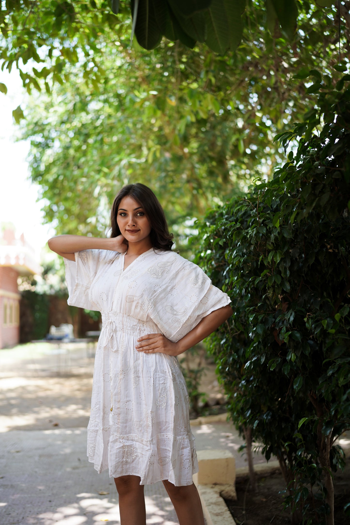 Exotic White Short Summer Dress