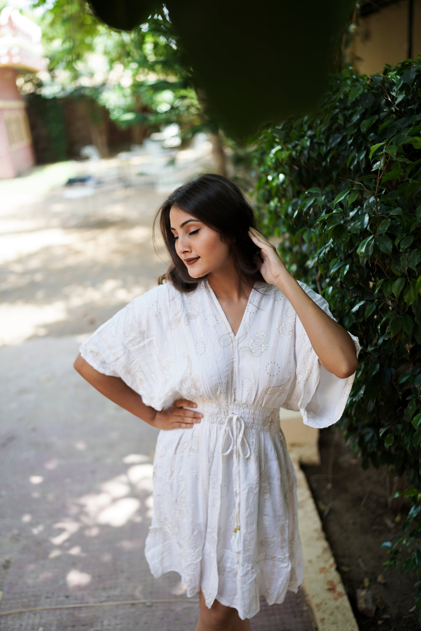 Exotic White Short Summer Dress