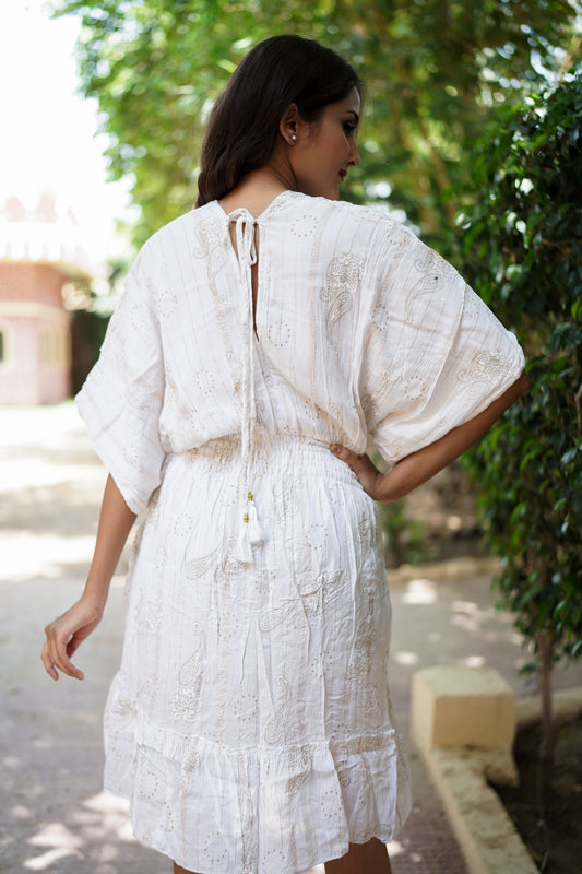 Exotic White Short Summer Dress