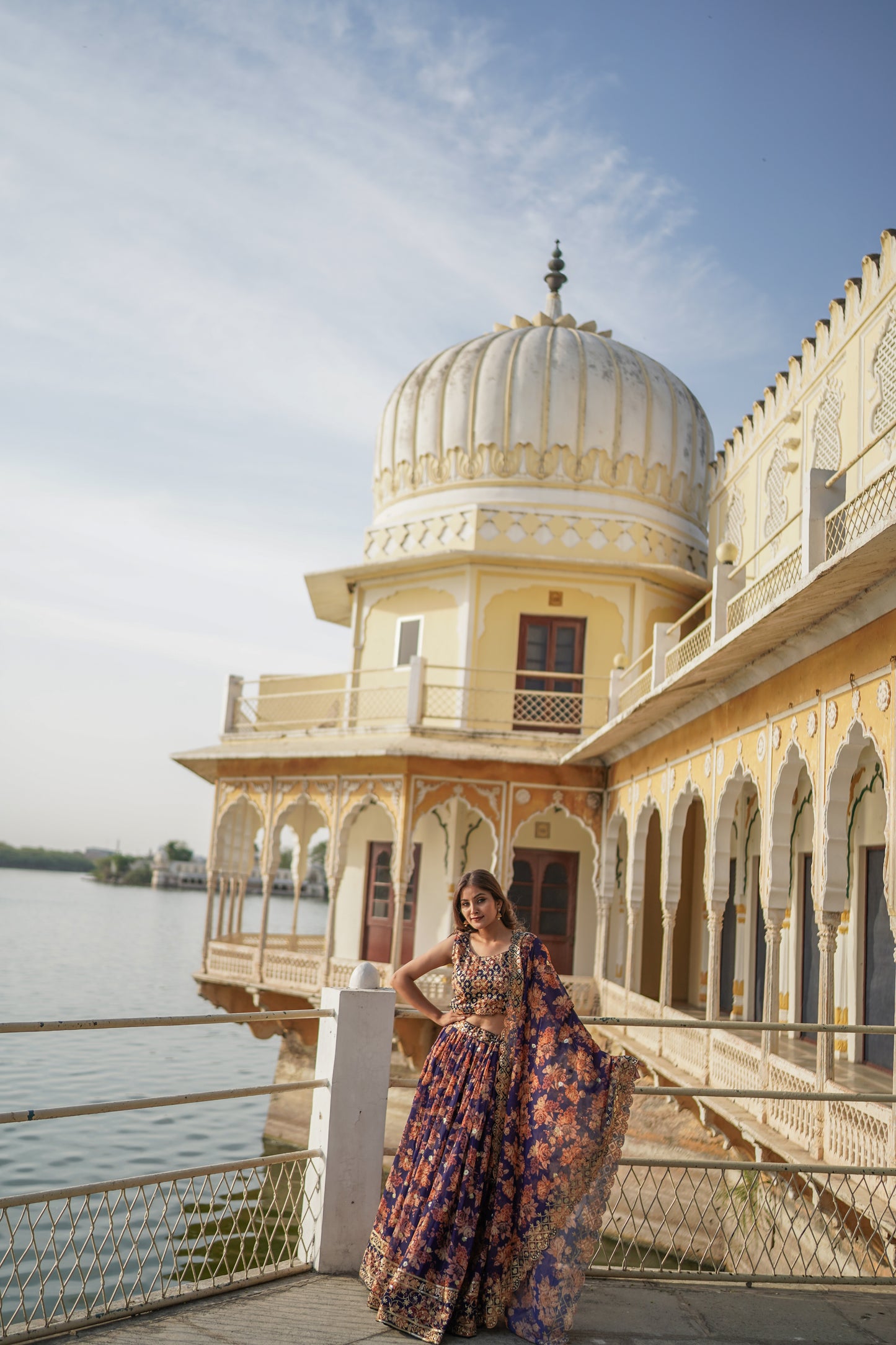 Designer Blue Fully Stitched Lehenga (with margin)