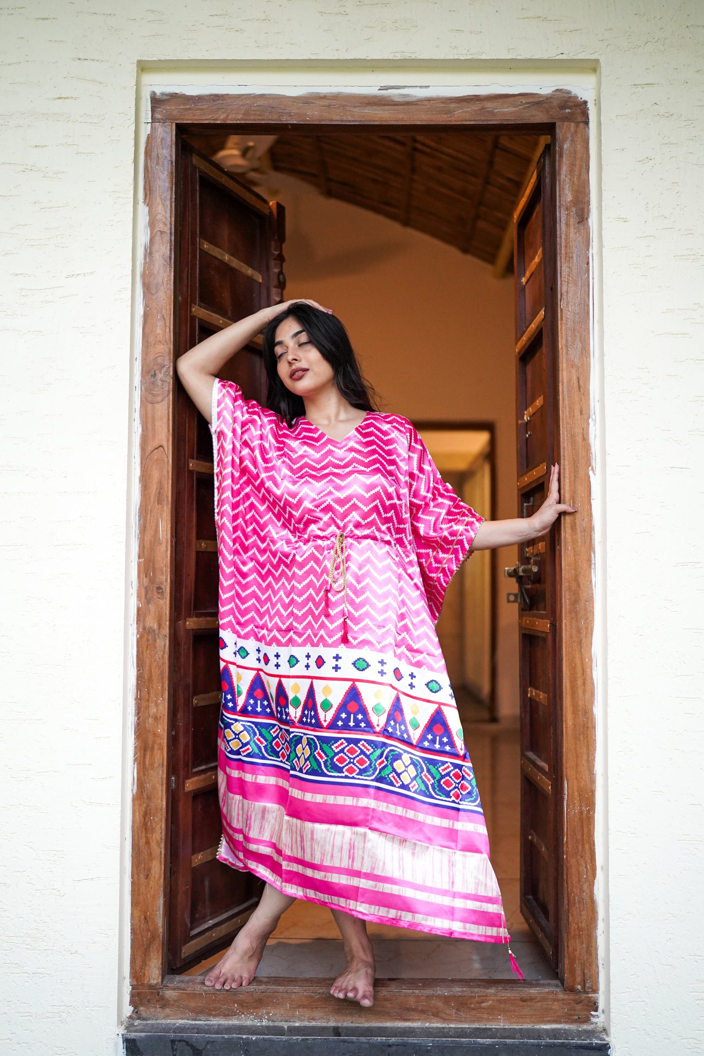 Contemporary Pink party wear kaftan