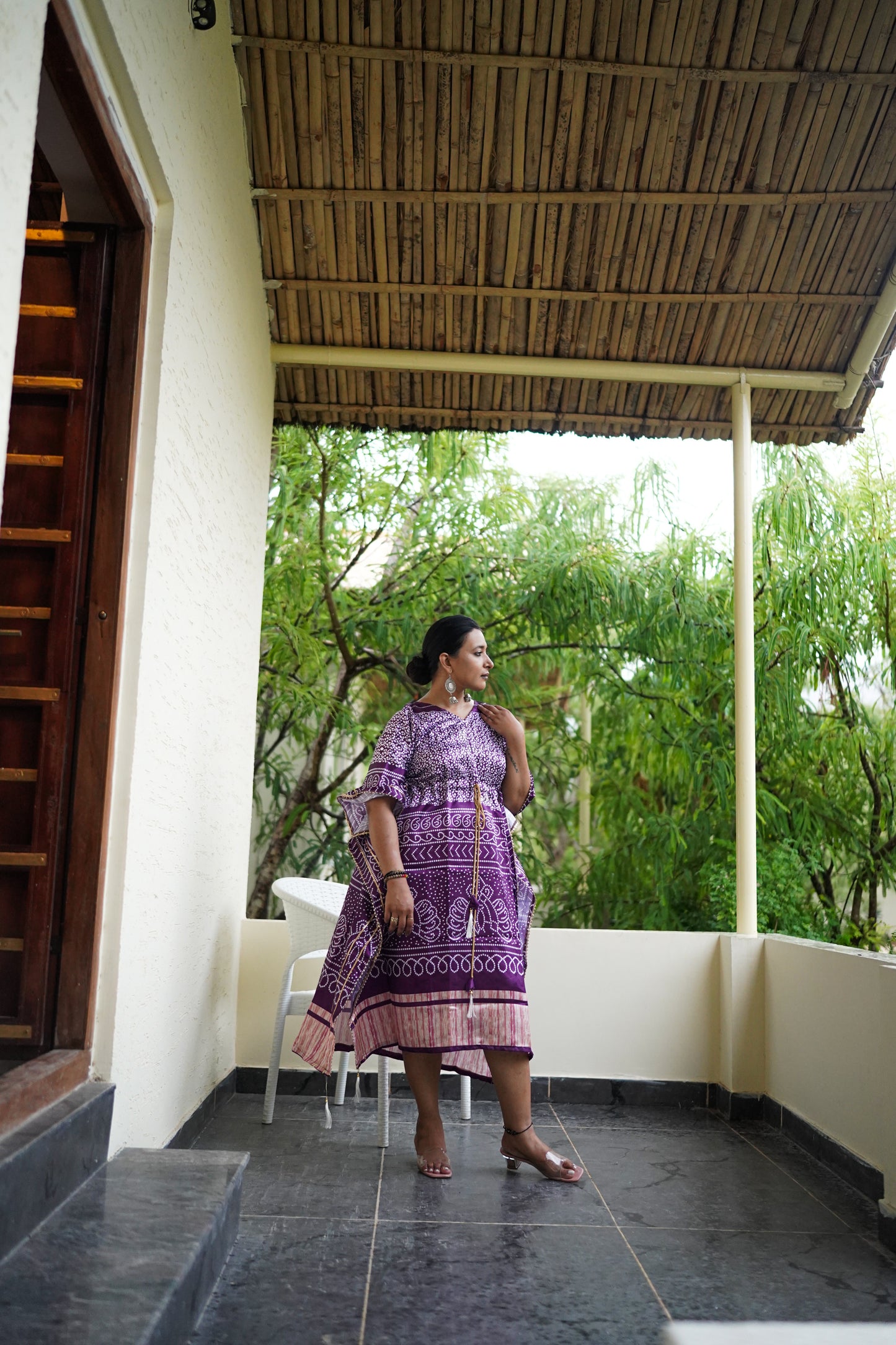 Contemporary Purple Party Wear Kaftan