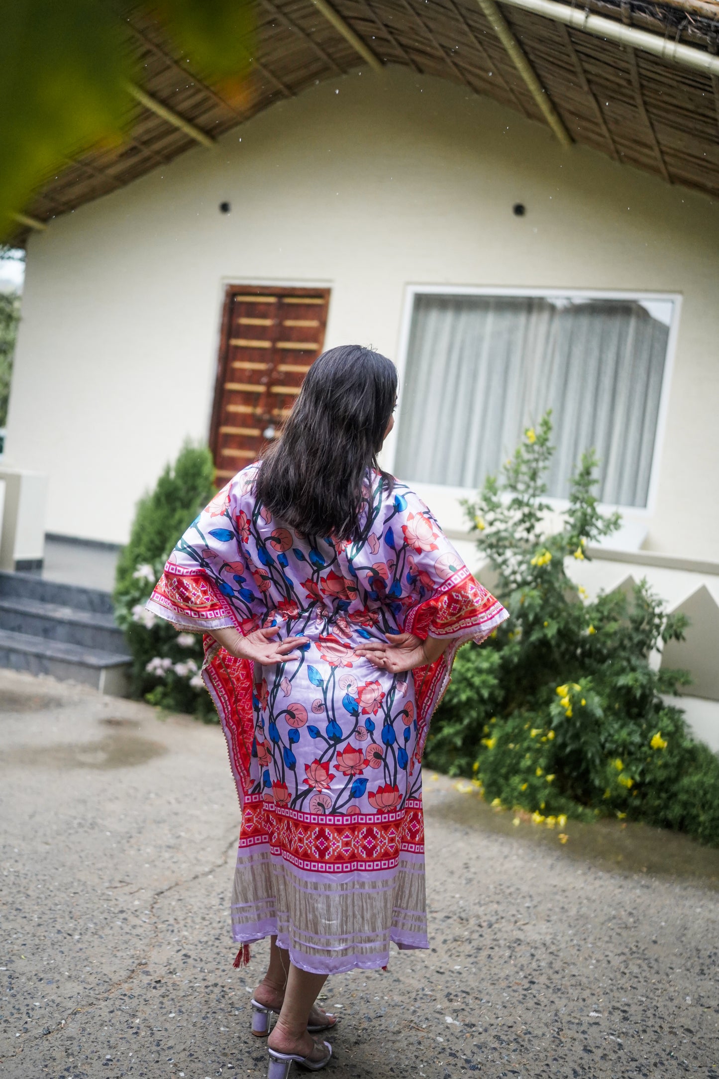 Contemporary Floral party wear kaftan