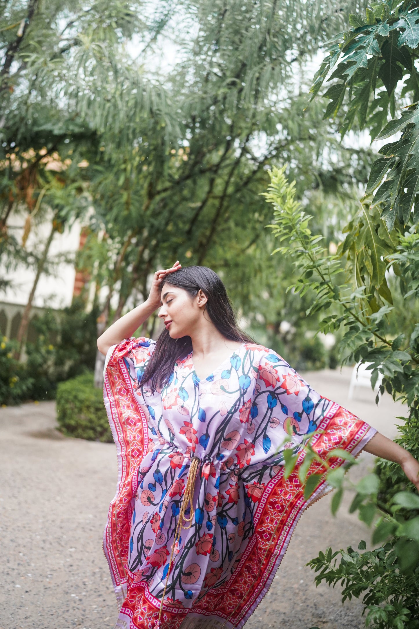 Contemporary Floral party wear kaftan